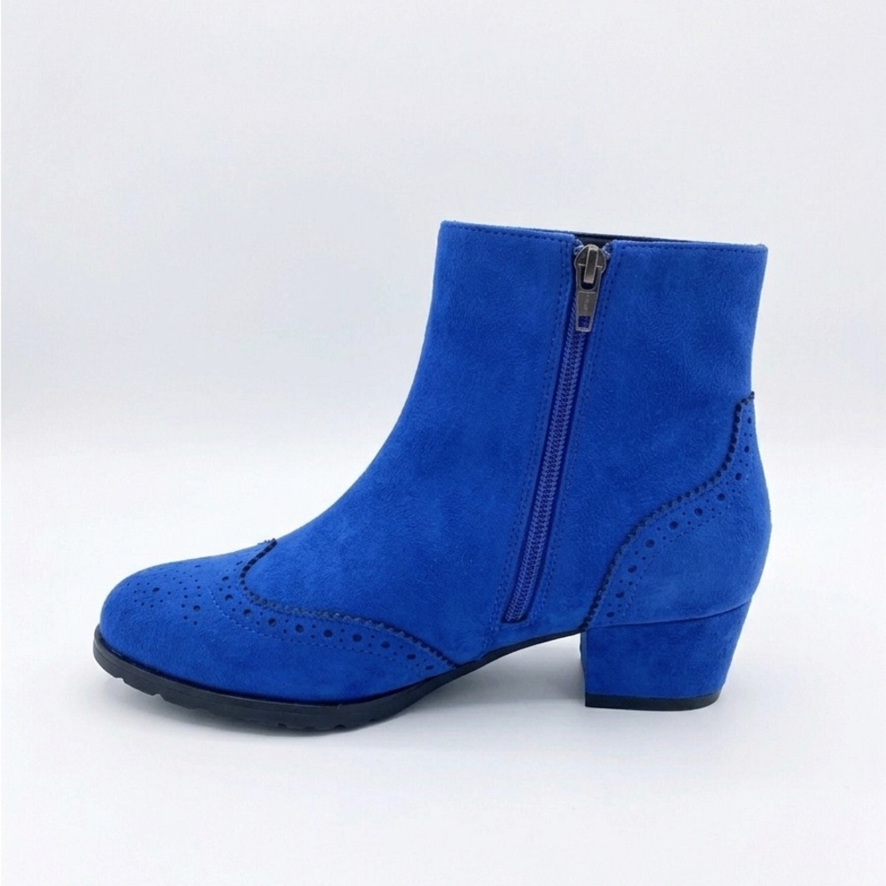 Blue Suede Ankle Boots - Picture 5 of 6